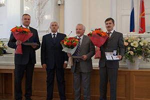 (Слева направо) М.А. Греков , Г.С. Полтавченко, Е.Н. Попков, А.В. Сорочинский
