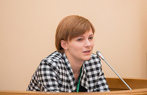 начальник сектора по работе со студентами КМПиВОО А. А. Ермакова на конференции в СПбГПУ 