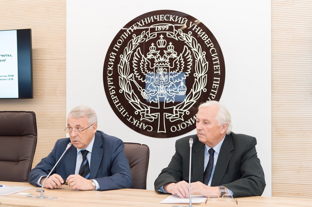 Председатель экспертного совета РНФ А.В. Клименко и президент СПбПУ М.П. Федоров Председатель экспертного совета РНФ А.В. Клименко и президент СПбПУ М.П. Федоров