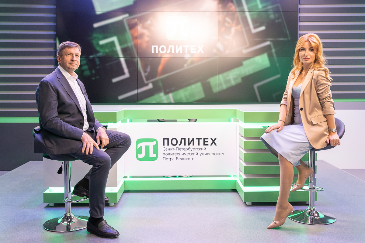 Сергей Кислов и Марианна Дьякова в телестудии