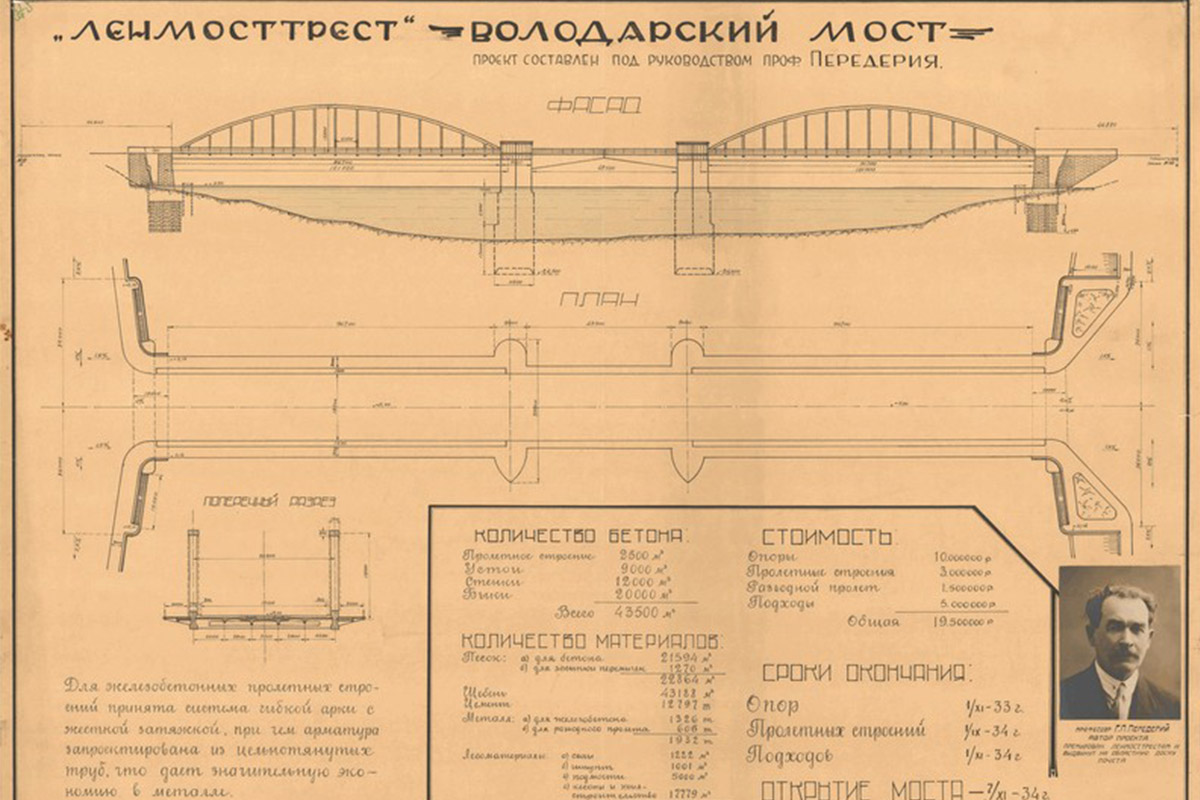 По проекту Г.П. Передерия был возведен Володарский мост в Ленинграде По проекту Г.П. Передерия был возведен Володарский мост в Ленинграде