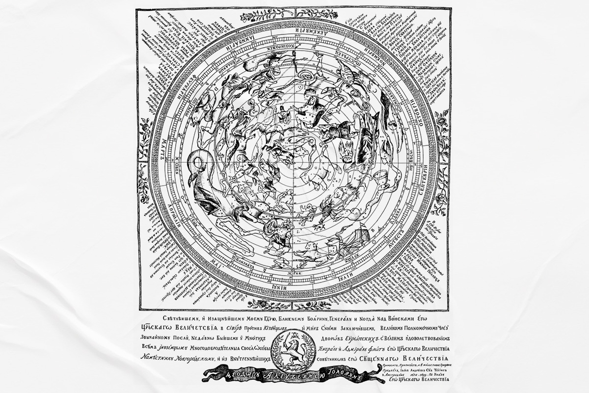 Первая русская карта звездного неба, 1699 г. 