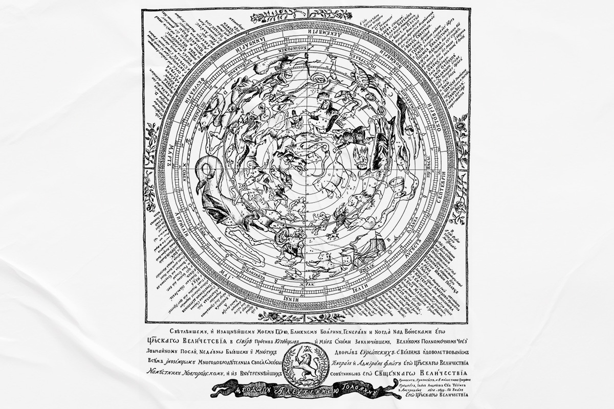 Первая русская карта звездного неба, 1699 г. 