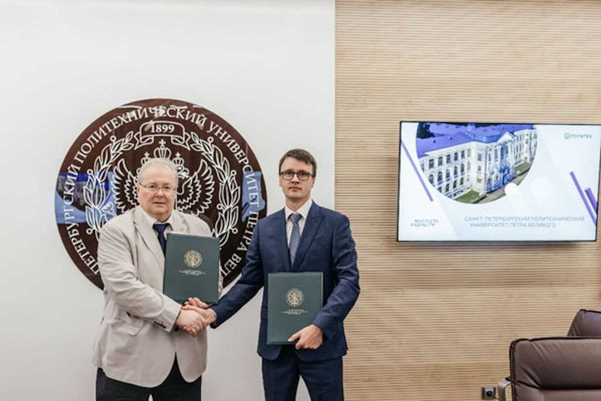 Проректор по цифровой трансформации СПбПУ Алексей Боровков и генеральный директор ООО «Би Питрон СП» Игорь Волков подписали соглашение о сотрудничестве Проректор по цифровой трансформации СПбПУ Алексей Боровков и генеральный директор ООО «Би Питрон СП» Игорь Волков подписали соглашение о сотрудничестве