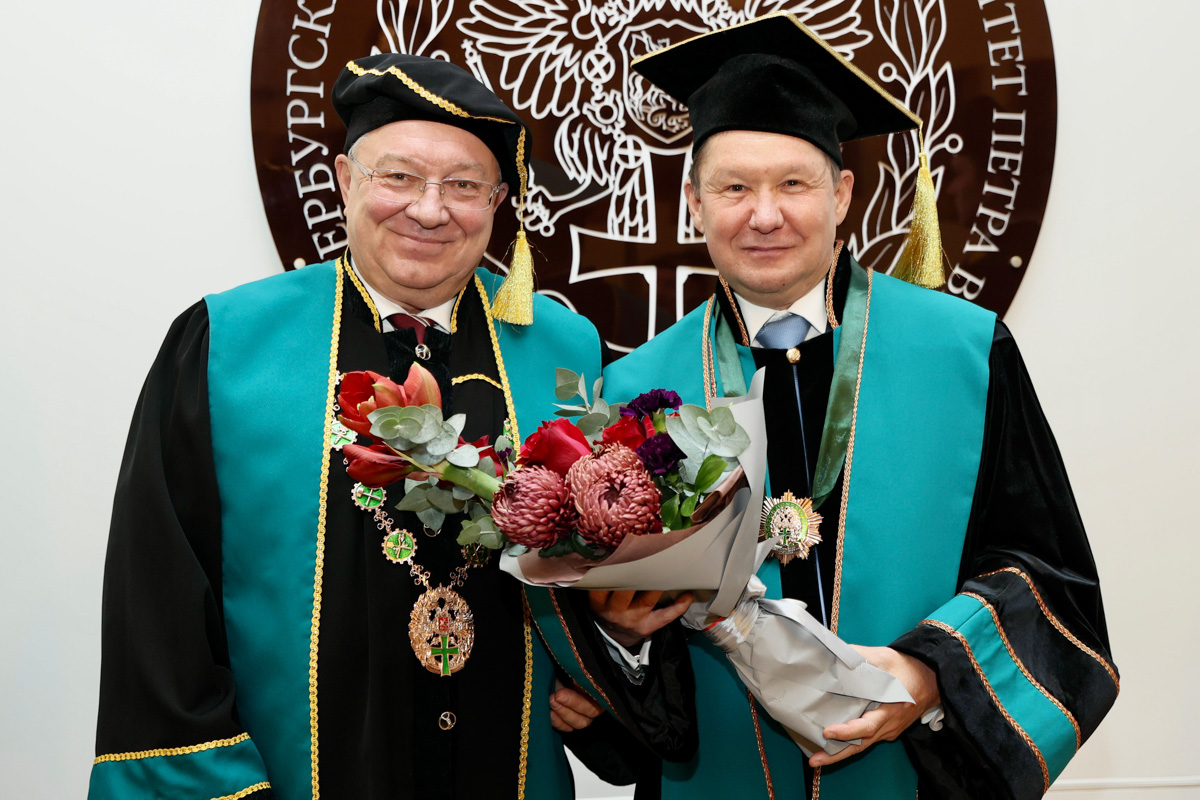 Председатель правления ПАО «Газпром» Алексей Миллер стал Почетным доктором СПбПУ Председатель правления ПАО «Газпром» Алексей Миллер стал Почетным доктором СПбПУ