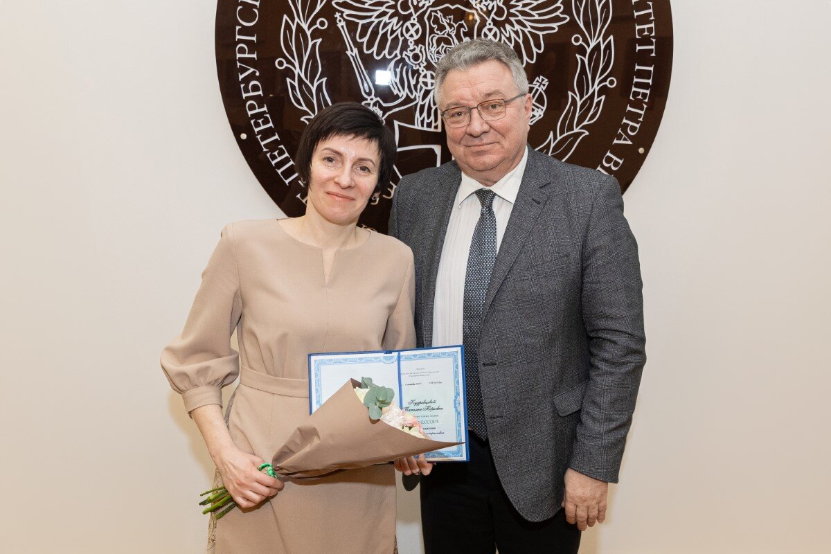 Татьяна Кудрявцева с ректором СПбПУ Андреем Рудским Татьяна Кудрявцева с ректором СПбПУ Андреем Рудским