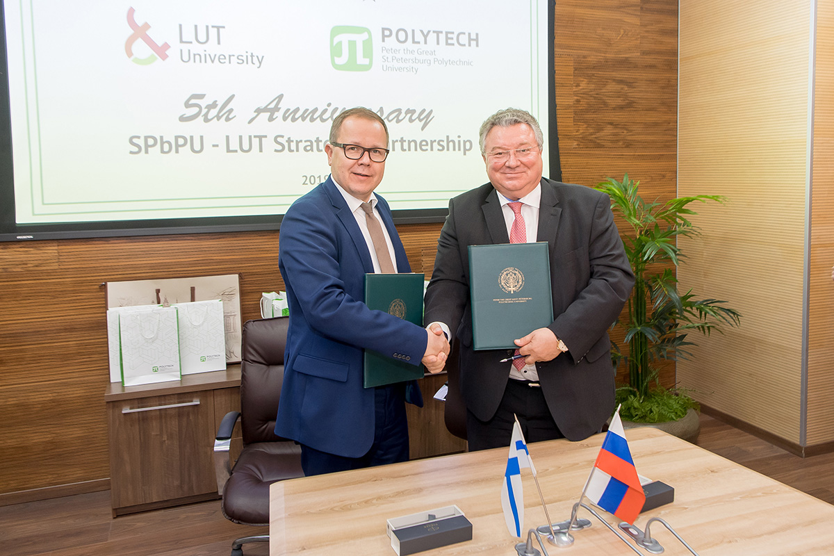 СПбПУ и Лаппеенрантский университет технологий подписали договор о стратегическом партнерстве 