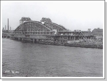 Общий вид строительства моста им. Володарского в Ленинграде.1935