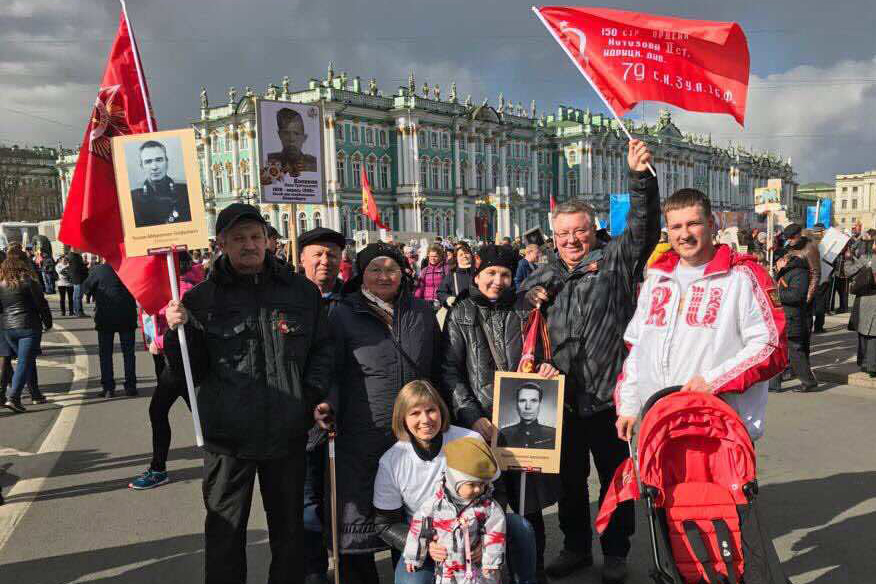  Политехники во главе с ректором А.И. Рудским прошли в Бессмертном полку