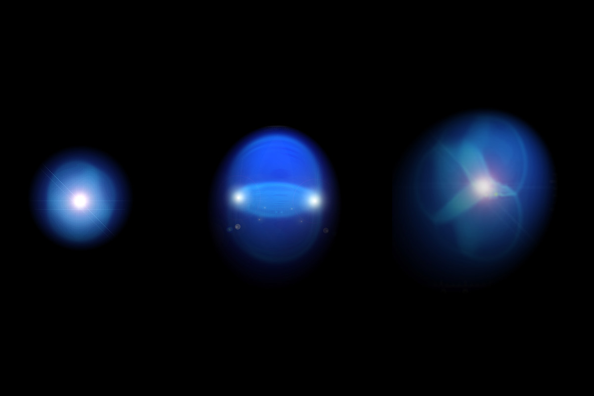 Капли кварк-глюонной плазмы, расширяющиеся в определенные геометрические фигуры 