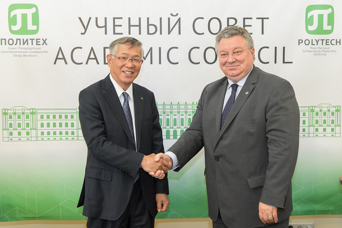 Политех посетил глава корпорации Kawasaki Heavy Industries, Ltd. Сигэру Мараяма Политех посетил глава корпорации Kawasaki Heavy Industries, Ltd. Сигэру Мараяма