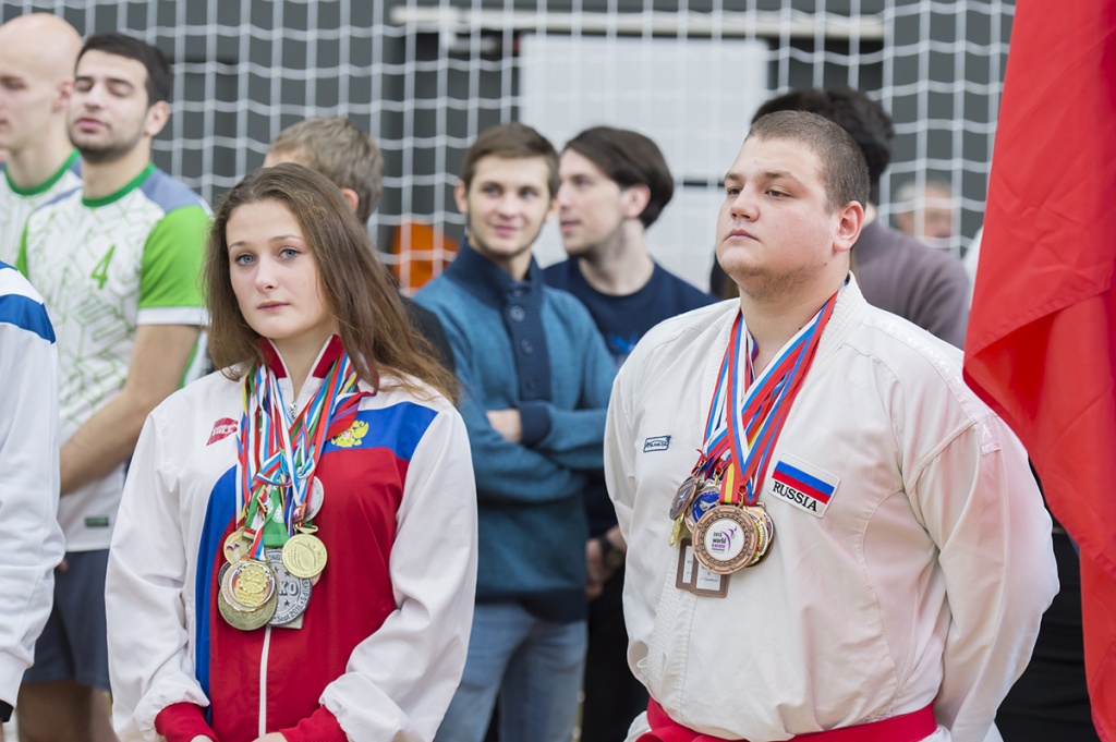 На церемонии открытия спорткомплекса присутствовали спортсмены СПбПУ – призеры и победители различных соревнований 