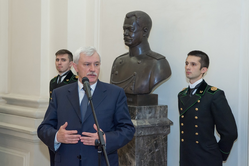 Губернатор Санкт-Петербурга Г.С. Полтавченко на открытии памятника князю А.Г. Гагарину