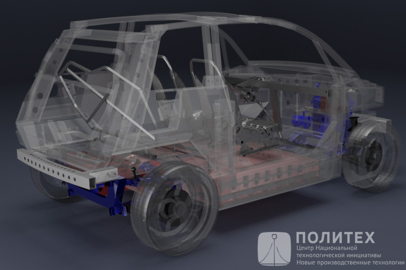 Конструкция каркаса кузова электромобиля 