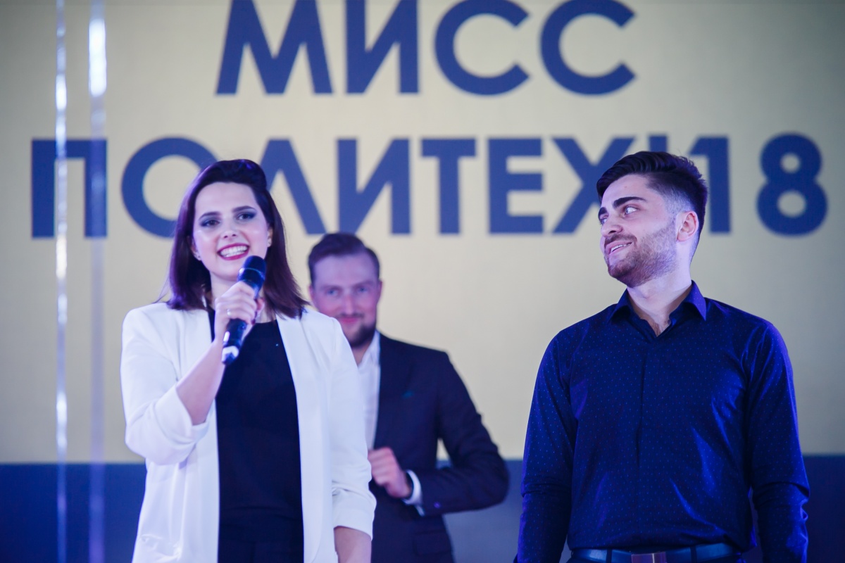 Режиссёр "Мисс Политех 2018" Мария Степаненко и главный организатор конкурса Гио Квеквескири Финал конкурса "Мисс Политех 2018"